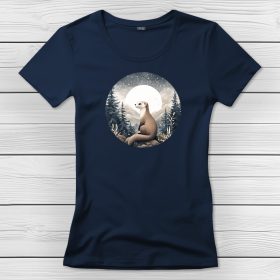 Vadászgörényes póló nőknek sötétkék színben