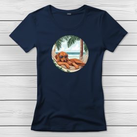 Magyar vizslás póló nőknek sötétkék színben