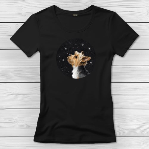 Yorkis póló nőknek fekete színben