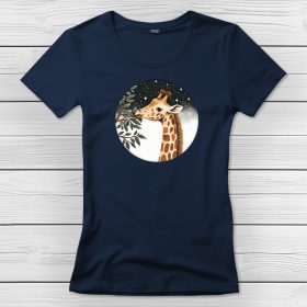 Zsiráfos póló nőknek sötétkék színben