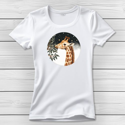 Zsiráfos póló nőknek fehér színben