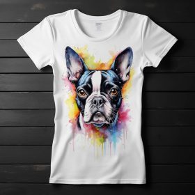 Boston terrier mintás póló nőknek