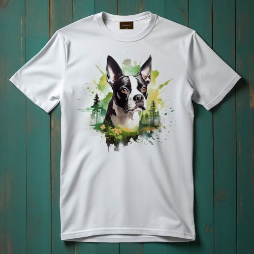 Boston terrier mintás póló férfiaknak