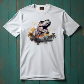 T-rex mintás póló férfiaknak