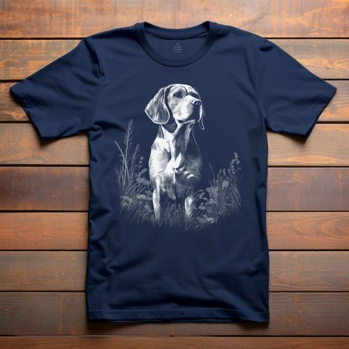 Beagle-ös póló férfiaknak sötétkék színben