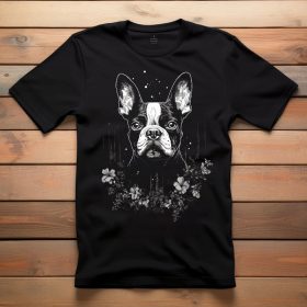 Boston terrieres póló férfiaknak fekete színben
