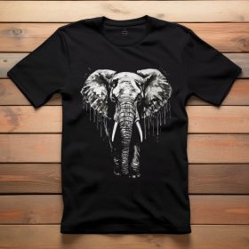 Elefántos póló férfiaknak fekete színben