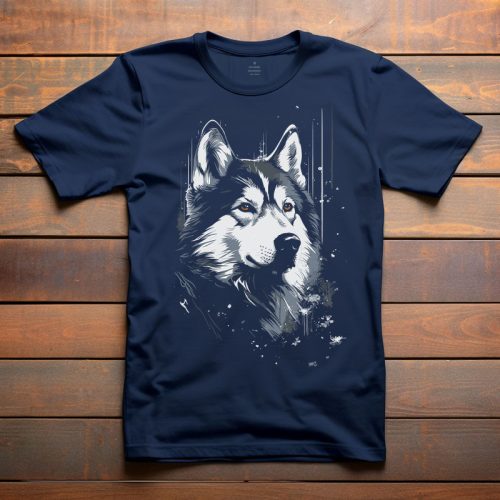 Husky-s póló férfiaknak sötétkék színben