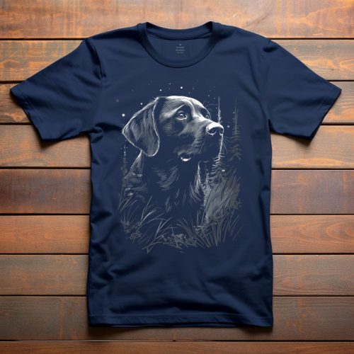 Fekete labradoros póló férfiaknak sötétkék színben