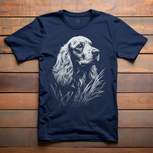Cocker spánieles póló férfiaknak sötétkék színben