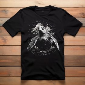 Teknősös póló férfiaknak fekete színben