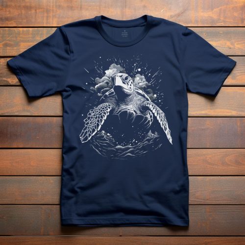 Teknősös póló férfiaknak sötétkék színben