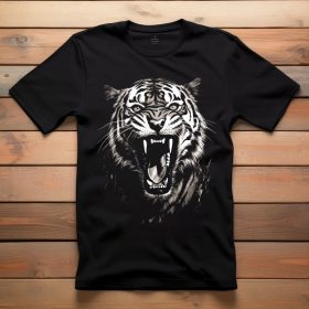 Tigrises póló férfiaknak fekete színben