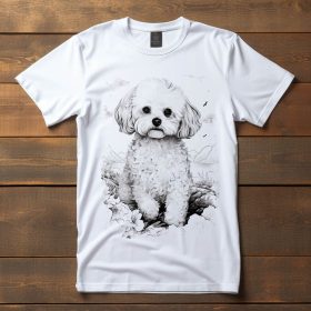 Bichon frisé mintás póló férfiaknak