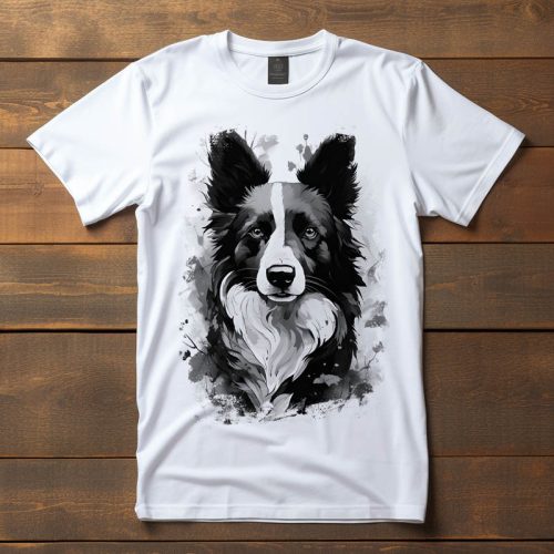 Border collie mintás póló férfiaknak