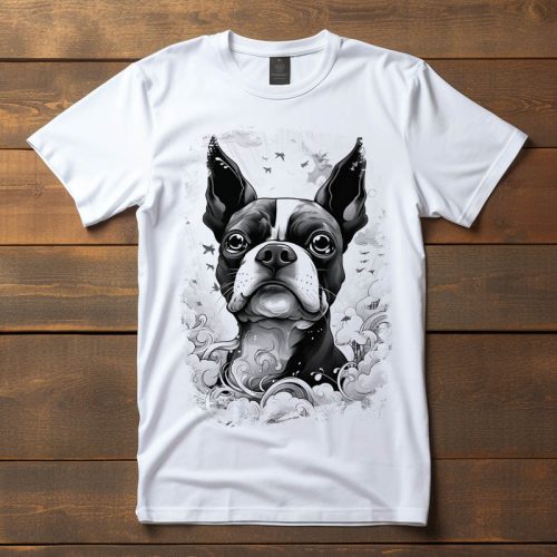 Boston terrier mintás póló férfiaknak