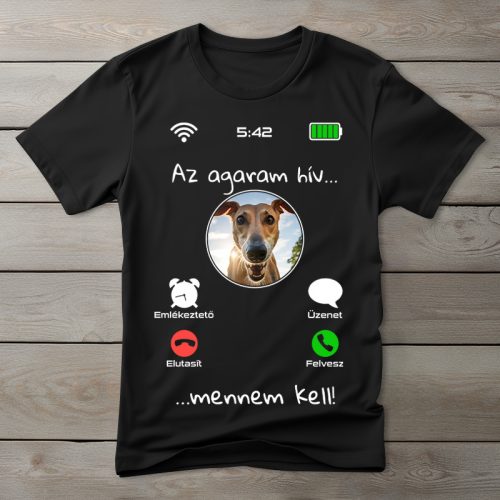 Agaras póló férfiaknak fekete színben