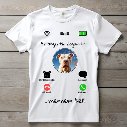 Argentin dogos póló férfiaknak fehér színben