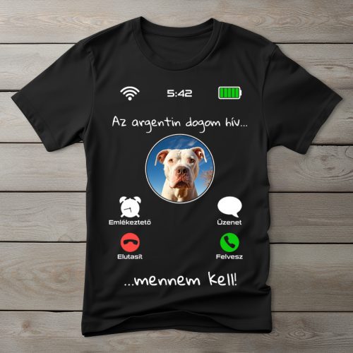 Argentin dogos póló férfiaknak fekete színben