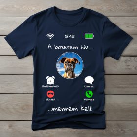 Boxeres póló férfiaknak sötétkék színben