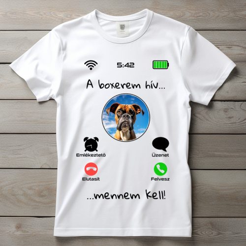 Boxeres póló férfiaknak fehér színben