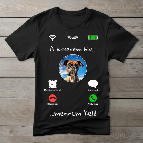 Boxeres póló férfiaknak fekete színben