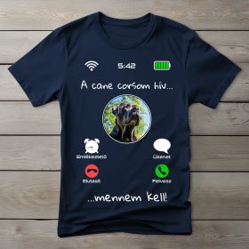 Cane corsos póló férfiaknak sötétkék színben