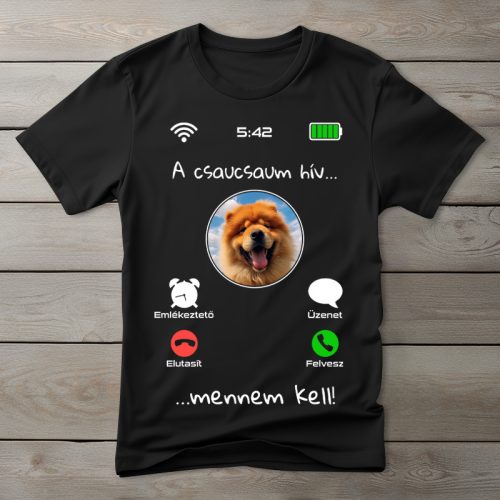 Csaucsaus póló férfiaknak fekete színben