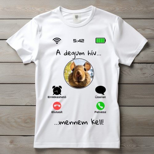 Degus póló férfiaknak fehér színben