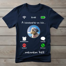 Havanesés póló férfiaknak sötétkék színben