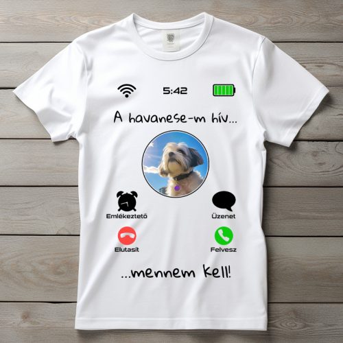 Havanesés póló férfiaknak fehér színben