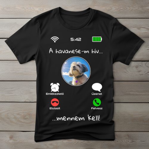 Havanesés póló férfiaknak fekete színben