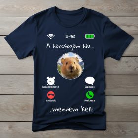 Hörcsögös póló férfiaknak sötétkék színben