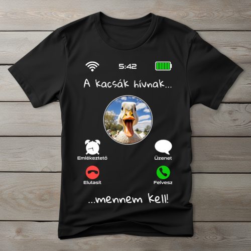 Kacsás póló férfiaknak fekete színben