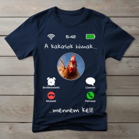 Kakasos póló férfiaknak sötétkék színben