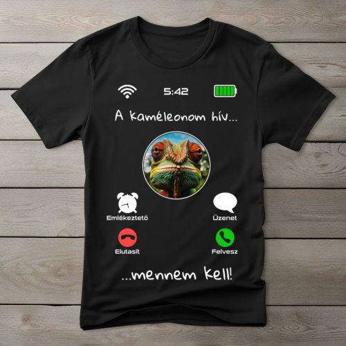Kaméleonos póló férfiaknak fekete színben