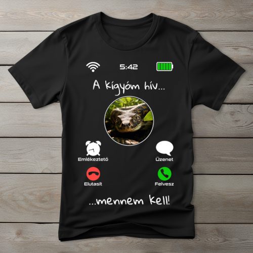 Kígyós póló férfiaknak fekete színben