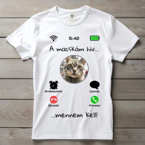 Cicás póló férfiaknak fehér színben