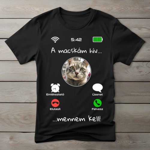 Cicás póló férfiaknak fekete színben