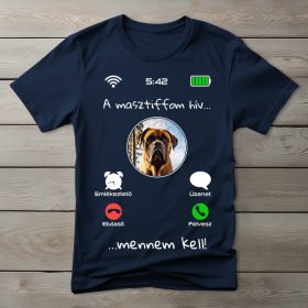 Masztiffos póló férfiaknak sötétkék színben