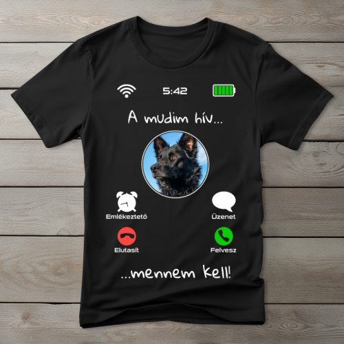 Mudis póló férfiaknak fekete színben