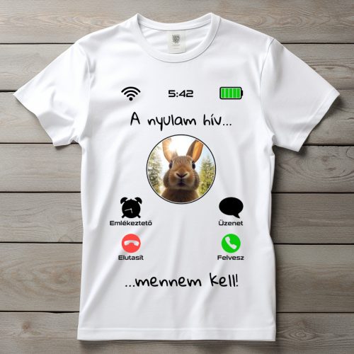 Nyulas póló férfiaknak fehér színben