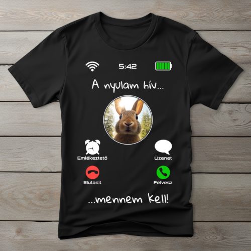 Nyulas póló férfiaknak fekete színben