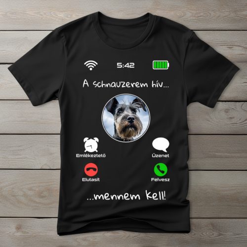 Schnauzeres póló férfiaknak fekete színben