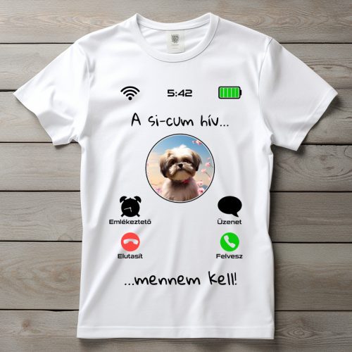 Si-cus póló férfiaknak fehér színben