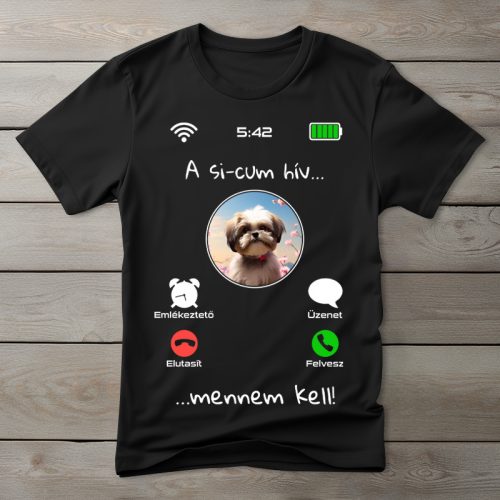 Si-cus póló férfiaknak fekete színben