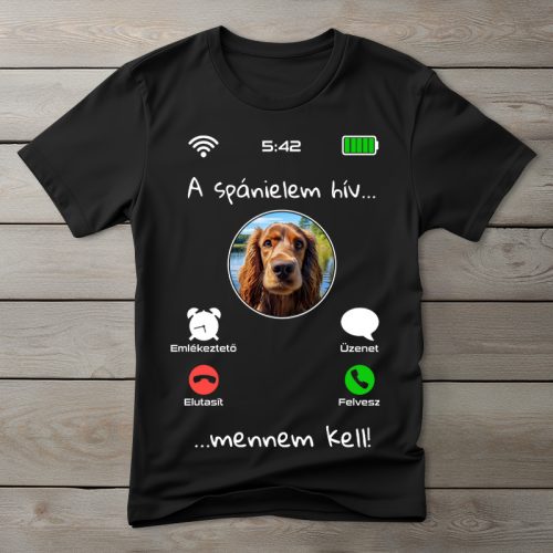 Cocker spánieles póló férfiaknak fekete színben
