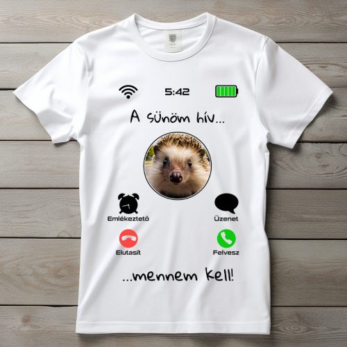 Sünös póló férfiaknak fehér színben