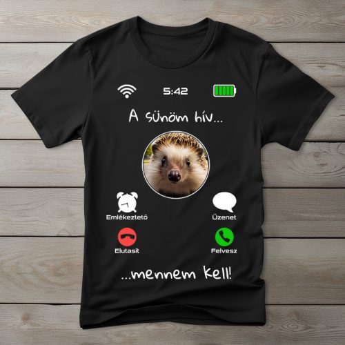 Sünös póló férfiaknak fekete színben