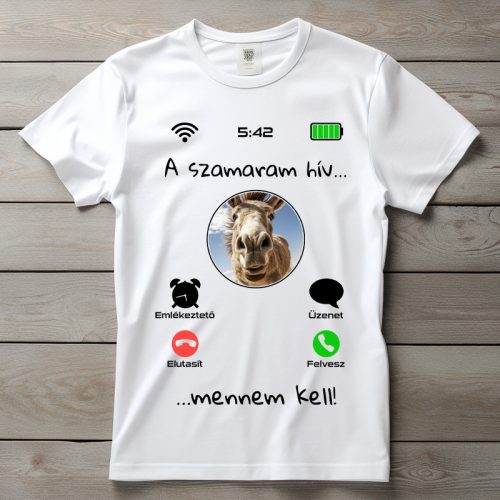 Szamaras póló férfiaknak fehér színben
